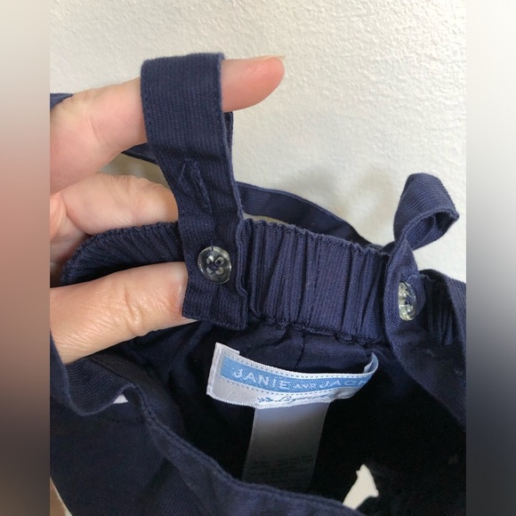 Janie and Jack Layette Boys 0-3 Months Navy Blue Corduroy Overall Formal Shorts - Picture 6 of 6